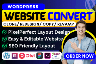 be landing page expert, convert wordpress elementor website divi revamp website