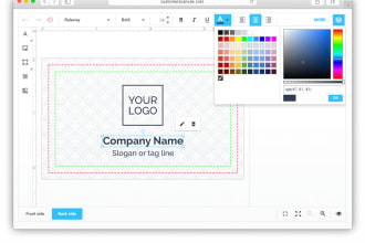 design front end web with fabric js, vue js and react js