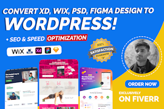 convert or clone psd, figma, wix to wordpress