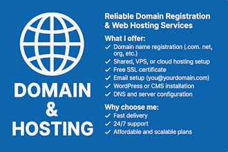 do setup and maintenance your domain and hosting