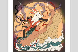 make unique illustration based on folk art or mythology