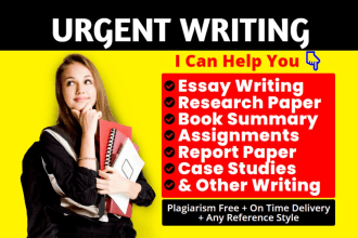 edit and write urgent essay, research summary, paper, report