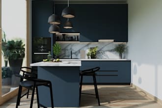 3ds max and corona kitchen and pantry modeling