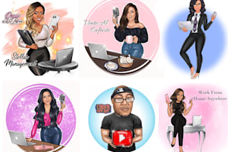 draw vlogger blogger caricature podcaster youtube portrait logo
