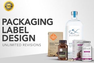 design a minimalistic modern cosmetic supplement packaging or label