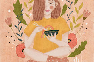 draw a beautiful digital illustration in my style for you