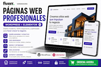 crearé tu página web profesional en wordpress con elementor