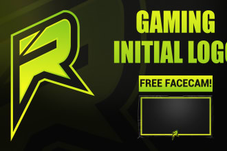 design initial gaming logo for twitch, youtube
