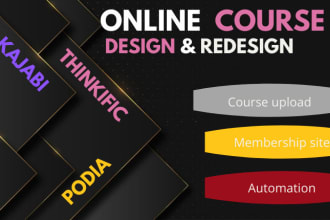 set up kajabi, teachable, podia online course website kajabi landing page