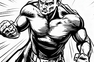 draw super hero comic drawing for you