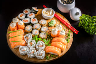 edit your sushi food for social media and websites