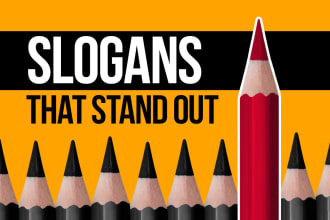 write slogans, taglines for your business, brand or product