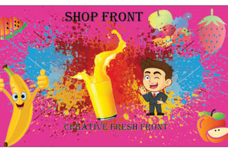 design creative shop front , storefront window graphics