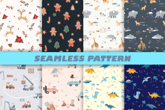 seamless pattern designs for babies and kids in 24 hours