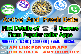 search name, email and other details of phone numbers