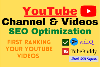 do SEO for youtube channels and videos to increase subscribers,views,watch time