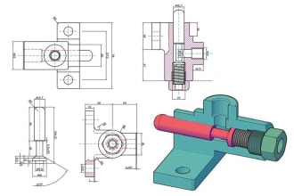 draft 2d mechanical and technical drawings