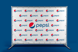 design custom clean step and repeat or backdrop banner