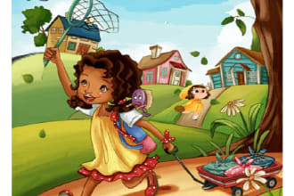 create a awesome african american children book illustration