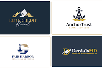 design premium wealth management and financial brand logo
