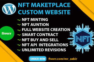 do nft website, nft marketplace, nft landing page on wordpress
