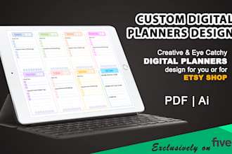 create a custom digital planners to list as etsy digital products