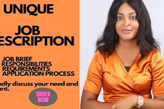 write unique job description for your company