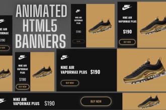 design animated HTML 5  banner ads for google ads in 24 hour