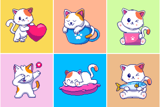 design pixel art characters, props and icons nft collection