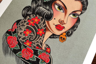 design for you the traditional tattoo that you looking for