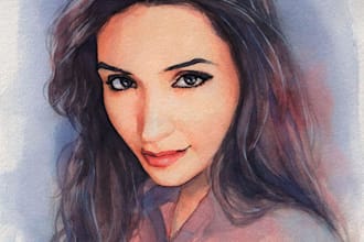 make a watercolor portrait or illustrations in my style