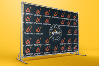 backdrop design or step and repeat banner in 3 hour