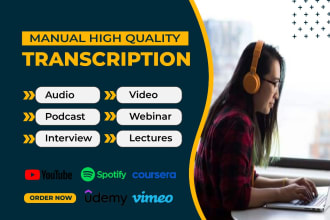 transcribe youtube, vimeo,udemy videos transcription