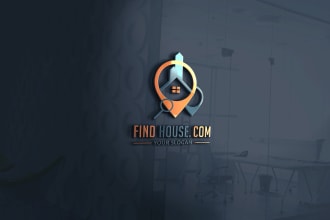 design real estate, realtor building, unique, insurance, or rental logo