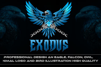 design an eagle, falcon, owl, bird logo or illustration