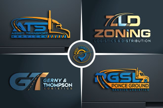 create transport logistics trucking haulage and freight  logo