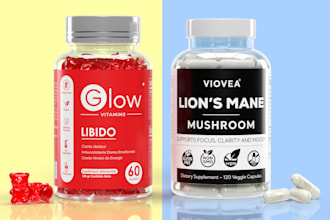 do a realistic 3d gummy or pills bottle rendering