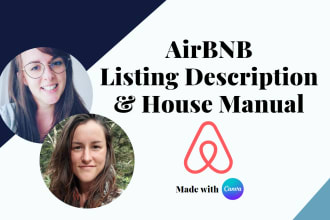write an airbnb listing, welcome letter and house manual