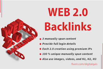 make high da do follow web 2 0 backlinks for your website