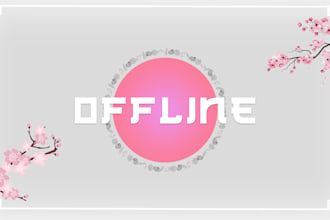 design a twitch and youtube overlay, panels, offline screen
