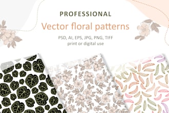 create professional vector floral patterns