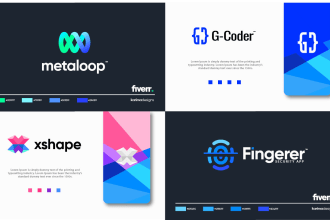 design modern flat minimalist, tech, app, saas, software, crypto, ai logo