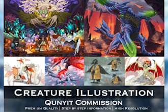design and draw fantasy creature for your boardgame
