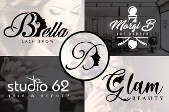 create modern cosmetic  beauty hair salon barber shop and skin care logo