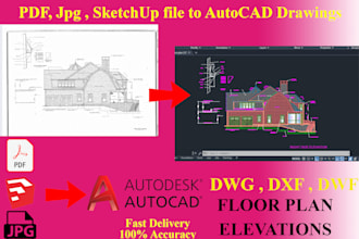redraw pdf, jpg, sketchup into autocad