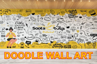 design wall art, mural, doodle, decal, in 6 hours