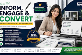 write high quality articles, SEO content, blog posts and website content