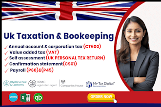 do UK vat return, file UK company accounts and corporation tax return ct600
