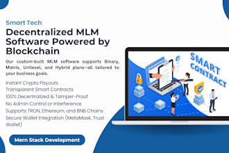 develop blockchain based MLM software with smart contracts and custom features