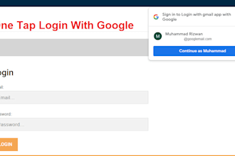 one tap login with google in your PHP website